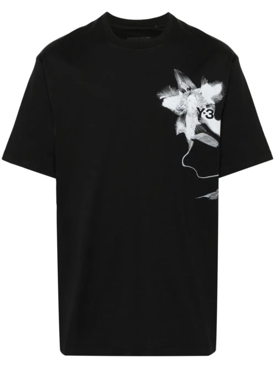 Shop Y-3 Black Graphic Print T-shirt