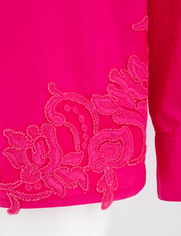 Shop Ermanno Scervino Applique Embroidered Blouse In Pink