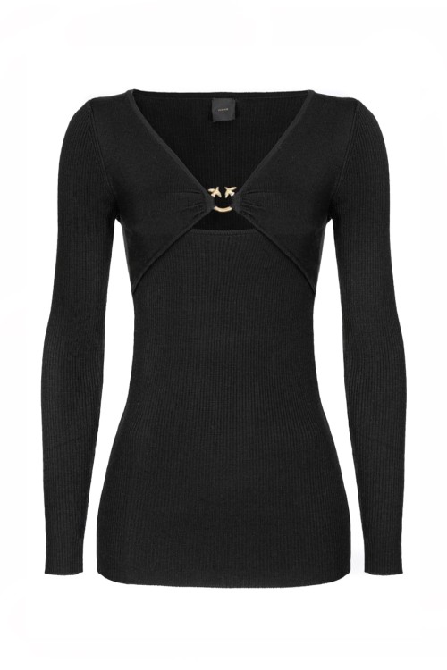 Pinko Black Long-sleeved Sweater