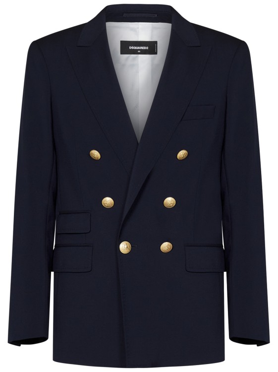 Shop Dsquared2 Double-breasted Blazer In Blue