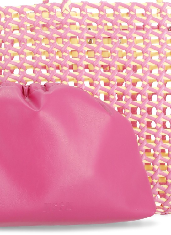 Shop Msgm Maxi Tote Woven Bag In Pink