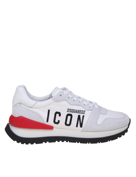 Dsquared2 Suede And Nylon Running Sneakers With Logo In White