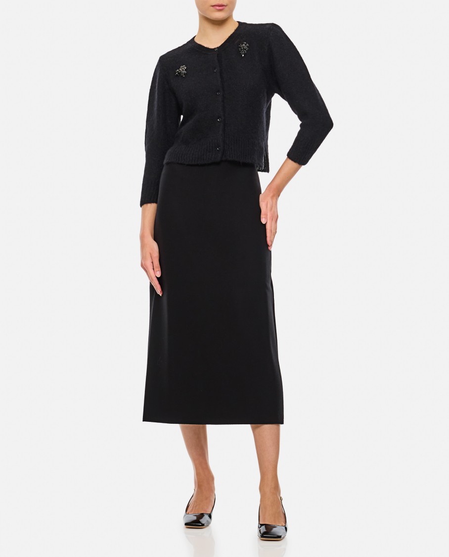 Gabriela Hearst Manuela Crepe Midi Skirt In Black