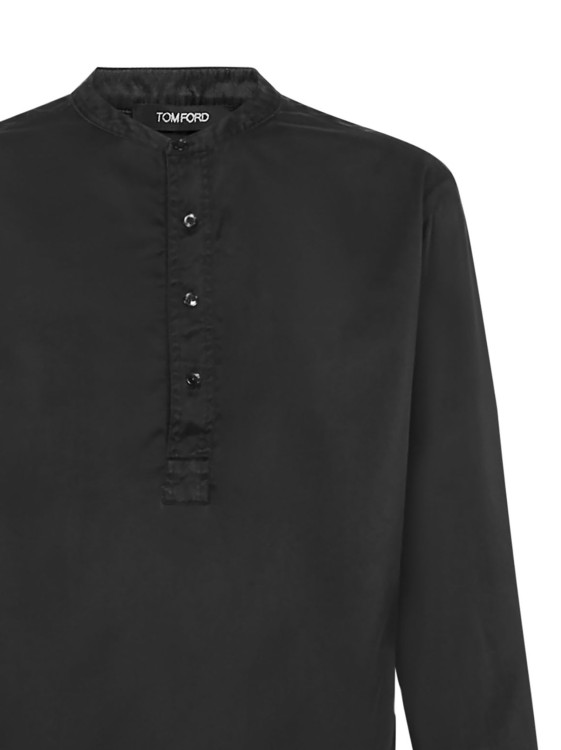 Shop Tom Ford Henley Pajama Shirt In Black