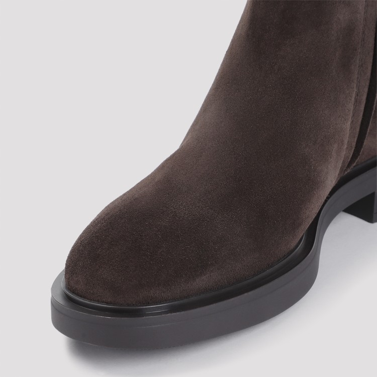 Shop Gianvito Rossi Lexington Brown Suede Leather Boots