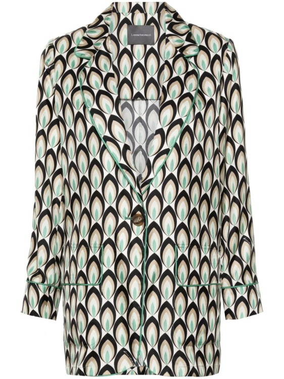 Lorena Antoniazzi Graphic-print Silk Blazer In Multicolor