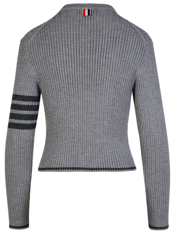 Shop Thom Browne 4 Bar' Grey Virgin Wool Sweater