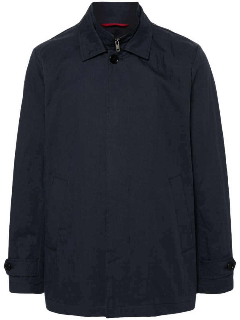 Fay Morning Button-up Jacket In Blue
