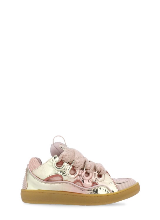 Shop Lanvin Pink Leather Sneakers