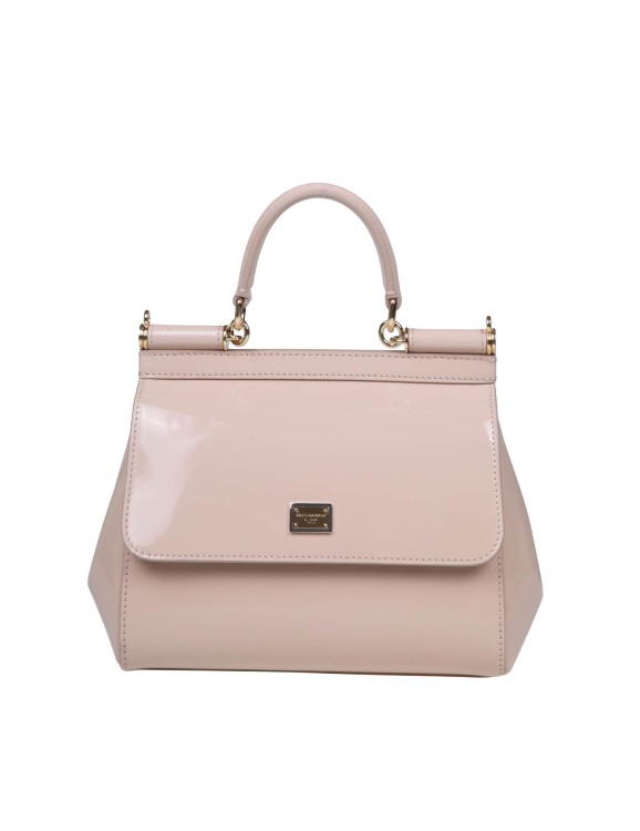 Shop Dolce & Gabbana Small Sicily Bag In Polished Calfskin In Pink