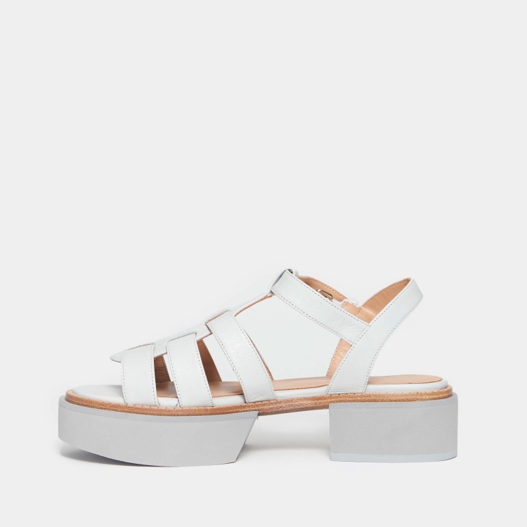 Paloma Barceló Soft Powder-colored Nappa Leather Sandals In White