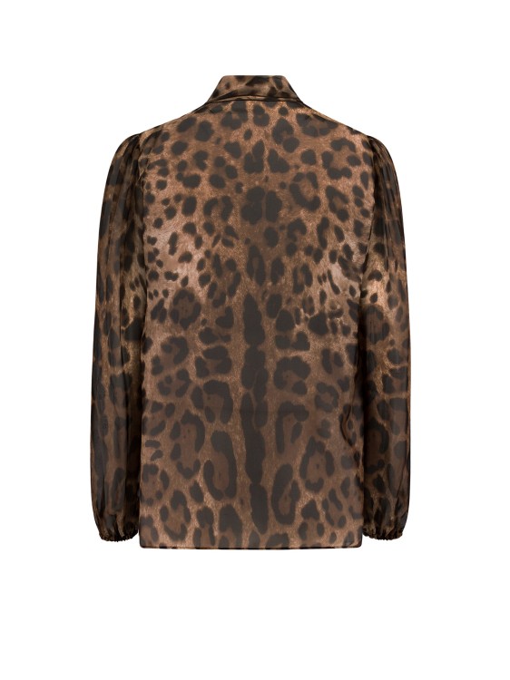 Shop Dolce & Gabbana Brown Silk Shirt With Animalier Print In Black