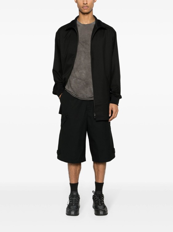 Shop Y-3 Workwear Cotton Bermuda Shorts In Black