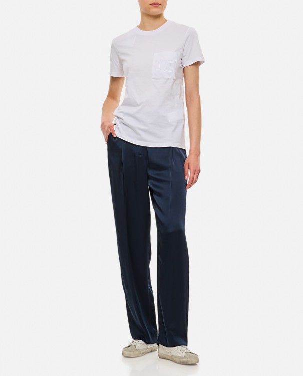 Max Mara Logo Embroidered Crewneck T-shirt In White