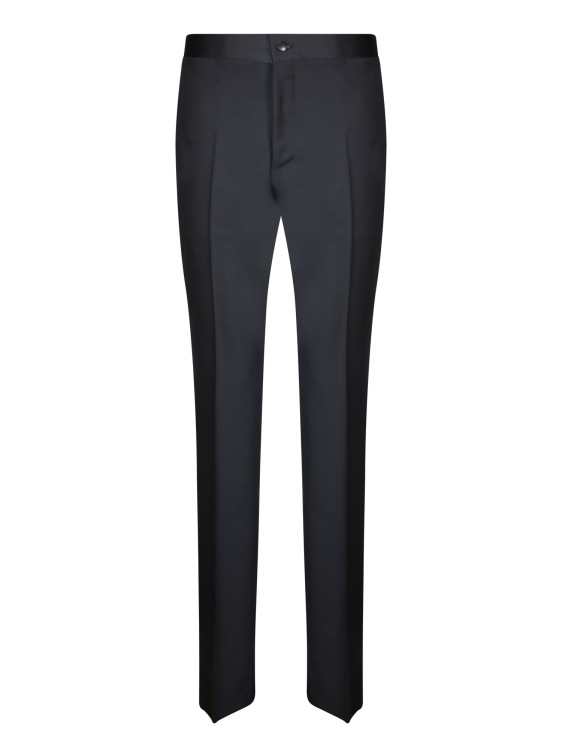 Canali Black Mohair Fabric Trousers