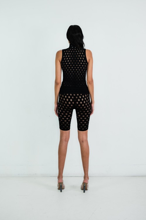 Shop Maisie Wilen Perforated Shorts In Black