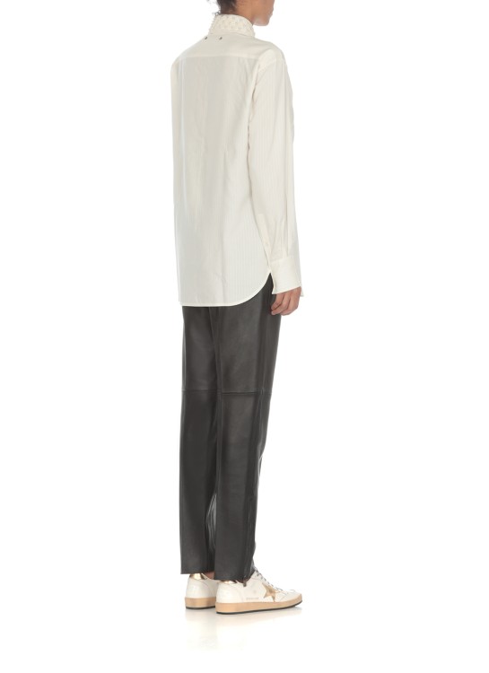 Shop Golden Goose Ivory Silk And Viscose Blend Shirt In White