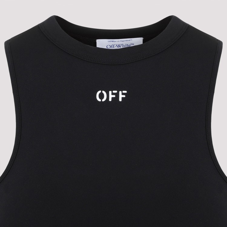 Shop Off-white Sleek Rowing Black White Polyamide Dress