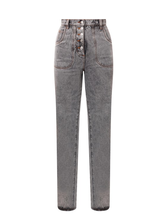 Shop Etro Grey Denim Trouser