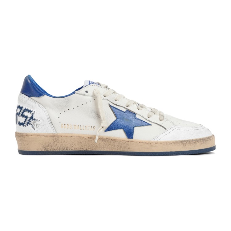 Shop Golden Goose White And Blue Ball Star Sneakers