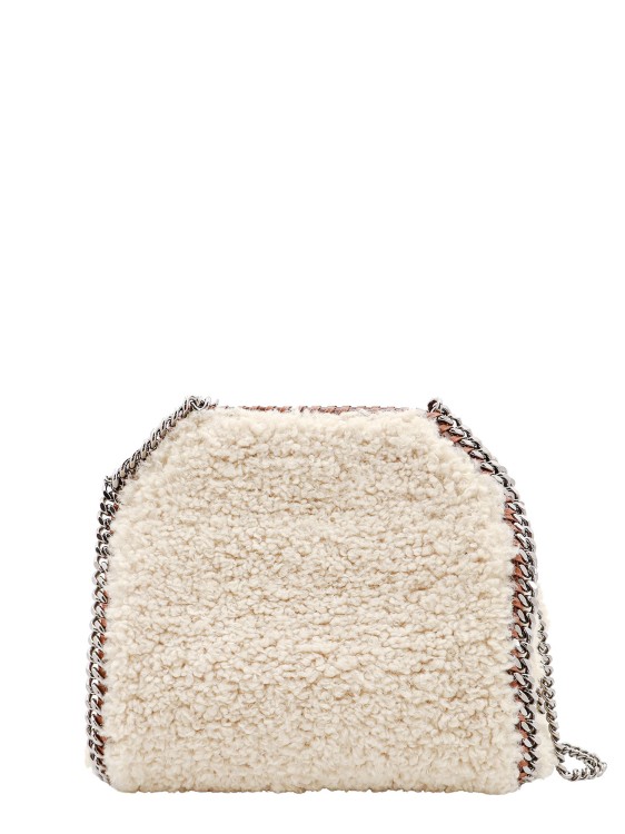 Shop Stella Mccartney Eco Shearling Shoulder Bag With Alter Mat Profiles In Neutrals