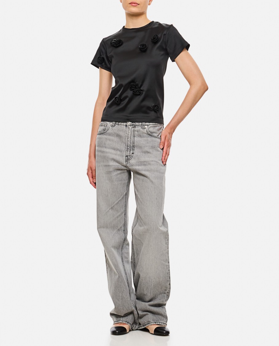 Haikure Straight Leg Trousers With Belt Loops In Grey