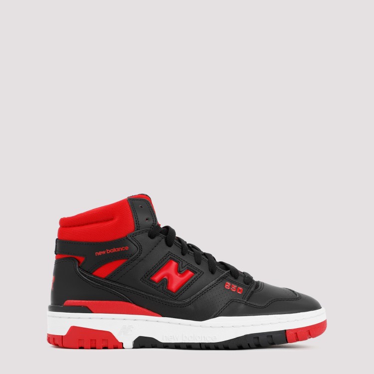 Shop New Balance Black And Red 650 High Top Sneakers