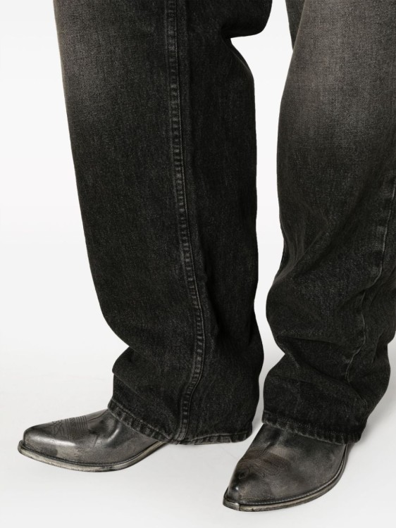Shop Rhude Mid-rise Wide-leg Black Denim Jeans