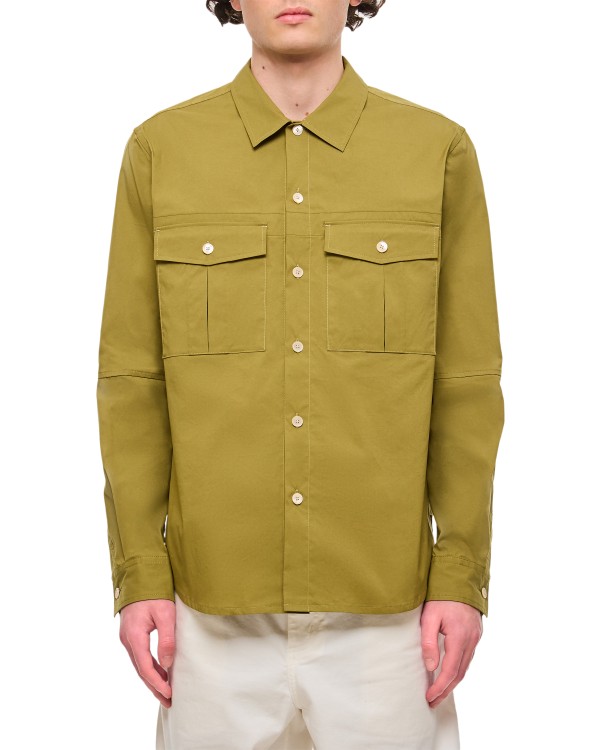 Shop Paul Smith Utility Cotton Shirt In Green