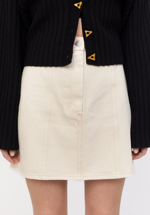 Shop Aeron Rudens - Mini Skirt In Neutrals