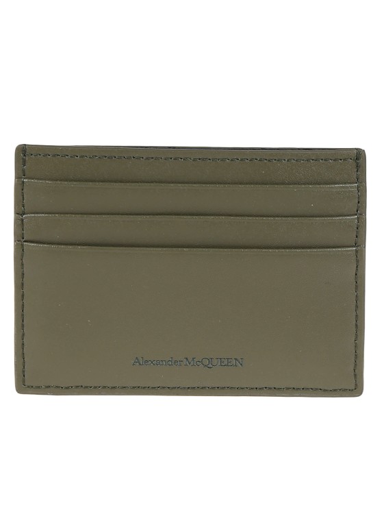 Shop Alexander Mcqueen Calfskin Card Holder In Green