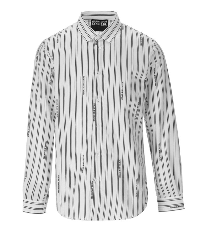 Shop Versace Jeans Couture Logo Stripes White Shirt