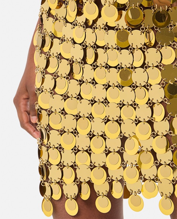 Shop Rabanne Sparkle Skirt In Gold