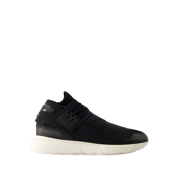 Shop Y-3 Qasa Sneakers - Leather - Black