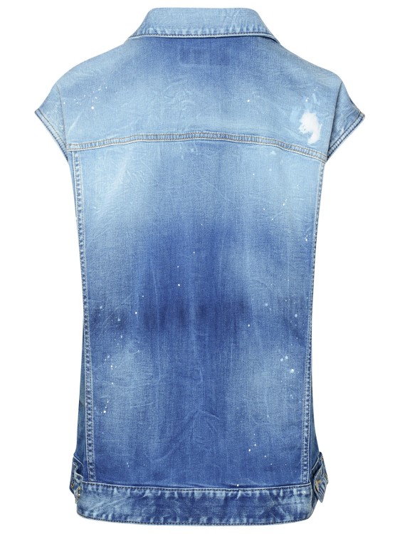 Shop Dsquared2 Blue Cotton Blend Vest