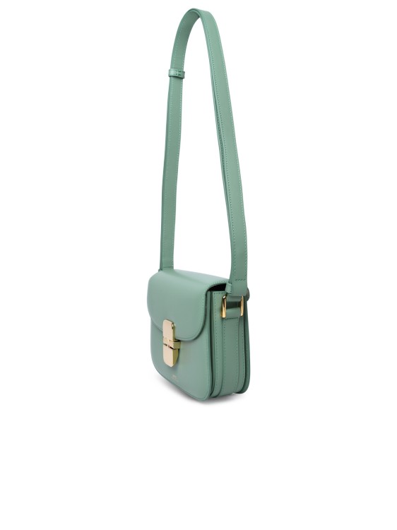 Shop Apc Grace' Mini Crossbody Bag In Green Leather In White