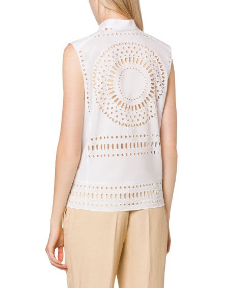 Shop Alberta Ferretti Sleeveless Shirt In White