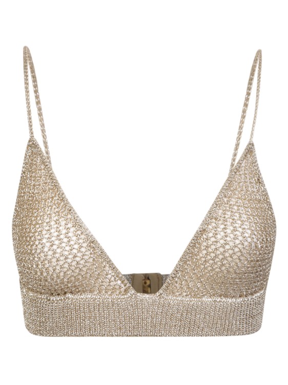 Dodo Bar Or Goldie Embellished Ribbed-knit Soft-cup Triangle Bra In Brown