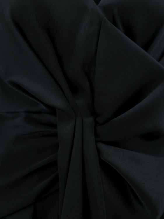 Shop Alberta Ferretti Silk Blend Dress With Frontal Drapery In Black