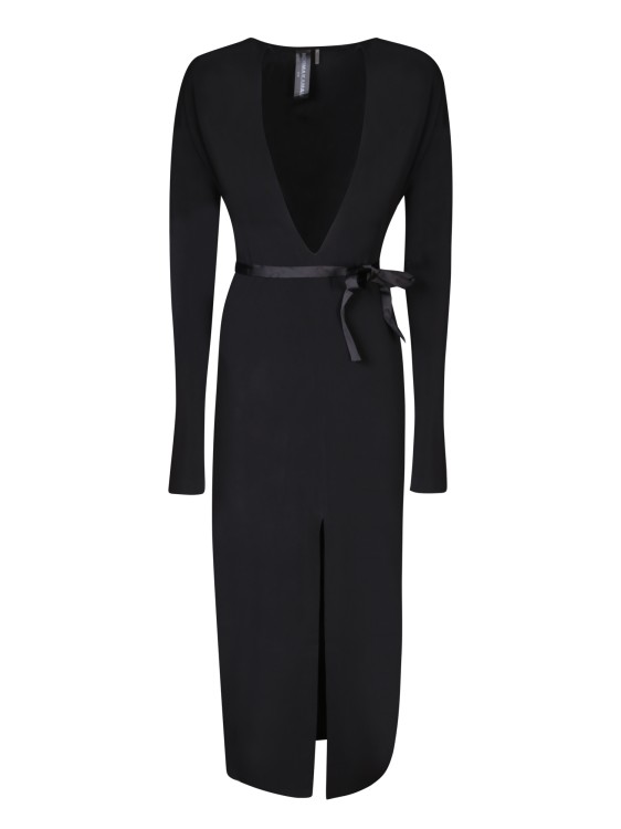 Shop Norma Kamali V-neck Dress In Black