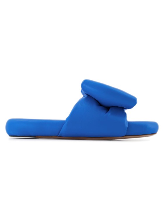Shop Off-white Bow Padded Slides  - Blue - Leather