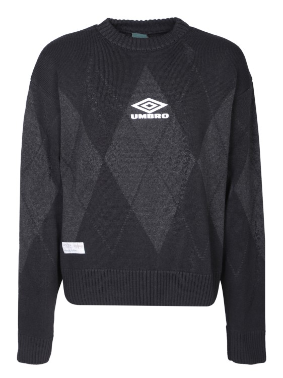 Shop Umbro Knitted Crew Neck Sweater In Black