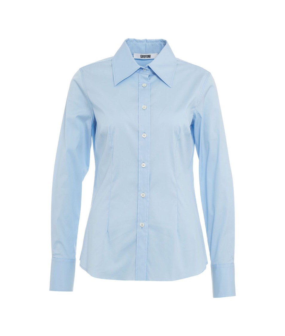 Grifoni Blouse In Cotton Blend In Blue