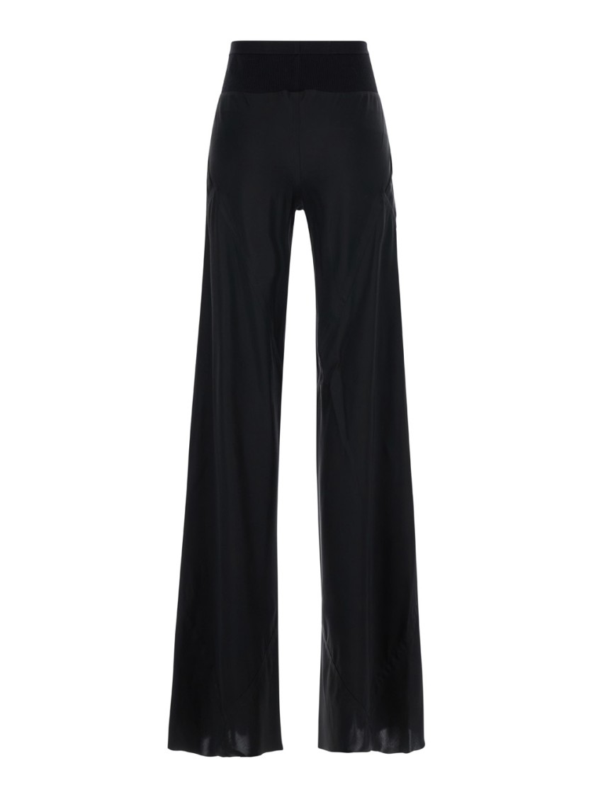 Rick Owens Black Relaxed High Waist Pants In Lightweight Fabric In Black