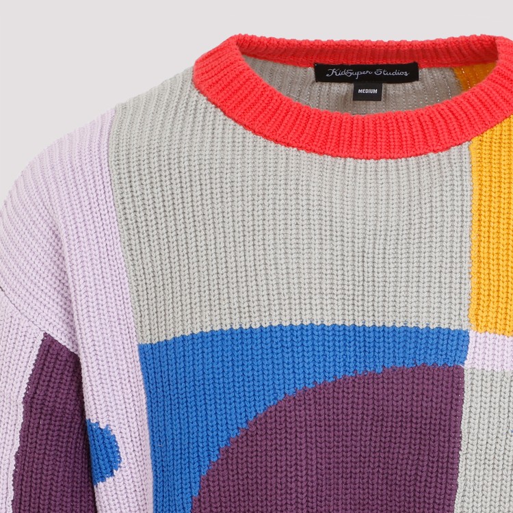 Shop Kidsuper Multicolor Cotton Bauhaus Paint Palette Sweater In White