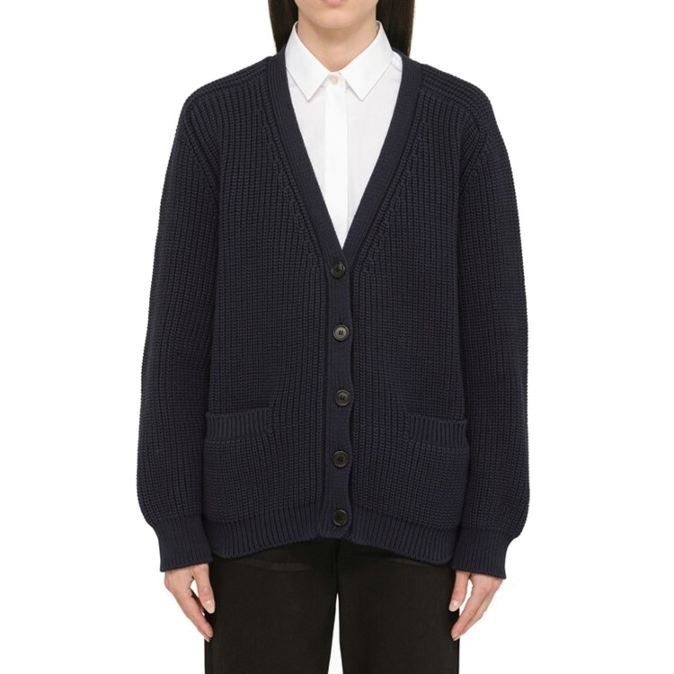 Prada Cotton Cardigan Women In Black