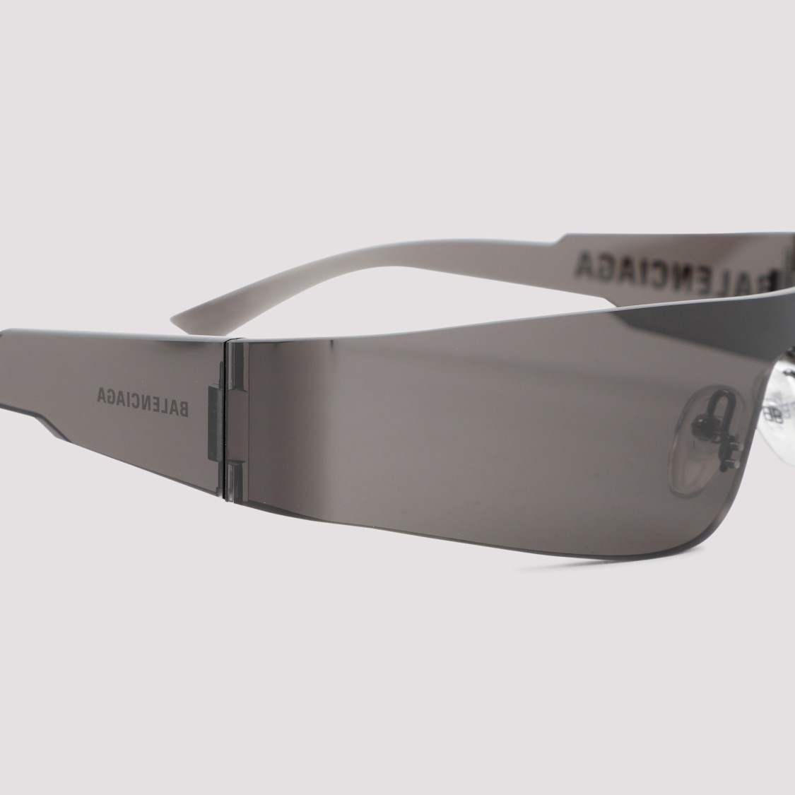 Balenciaga Acetate Sunglasses With Engraved Logo And Adjustable Nose Pads In Grey