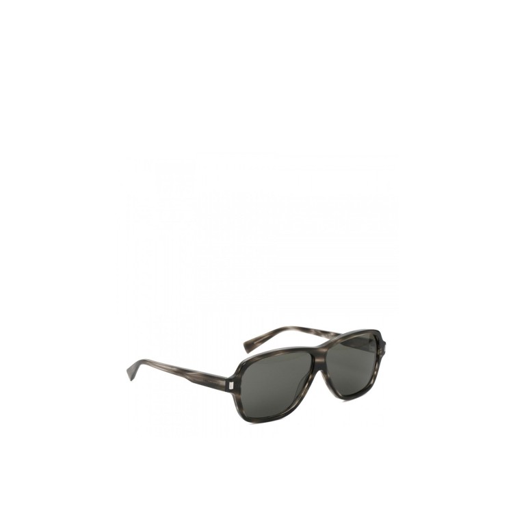 Shop Saint Laurent 609 Aviator Sunglasses In Grey