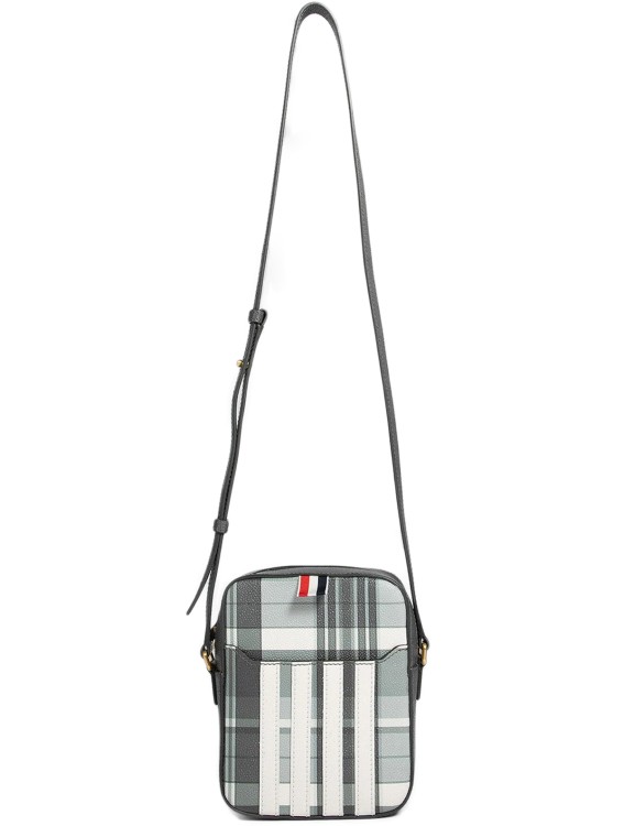 THOM BROWNE Leather Madras Vertical Camera Bag