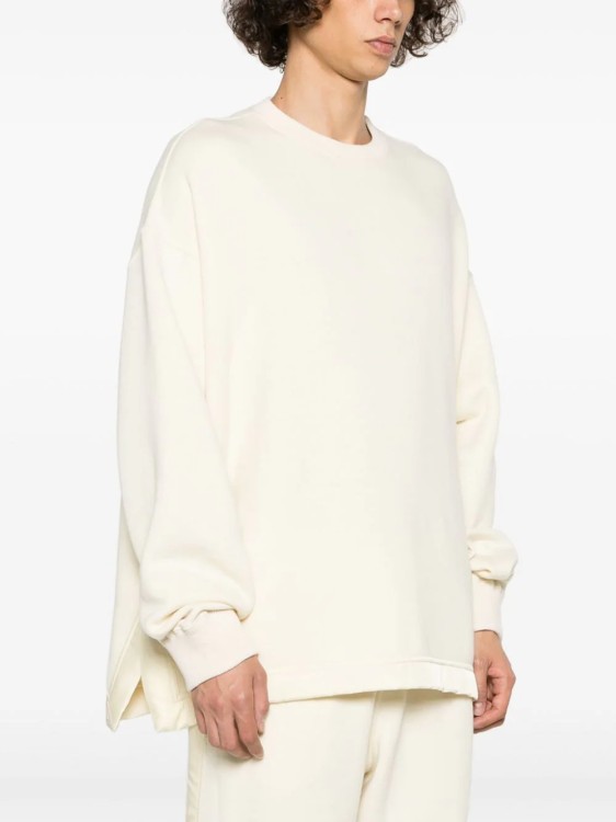 Shop Jil Sander Crewneck Beige Sweatshirt In White